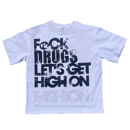 Gray "F*CK DR*GS" Tee